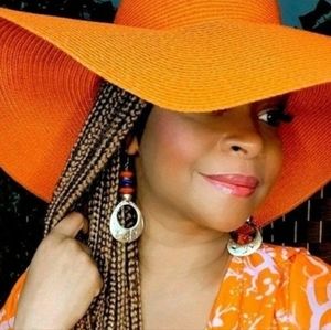 Wide Brim Orange Sun Hat